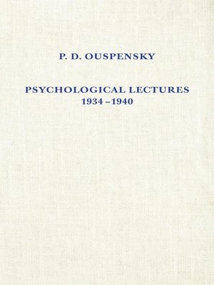 cover image of Psychological Lectures 1934-1940